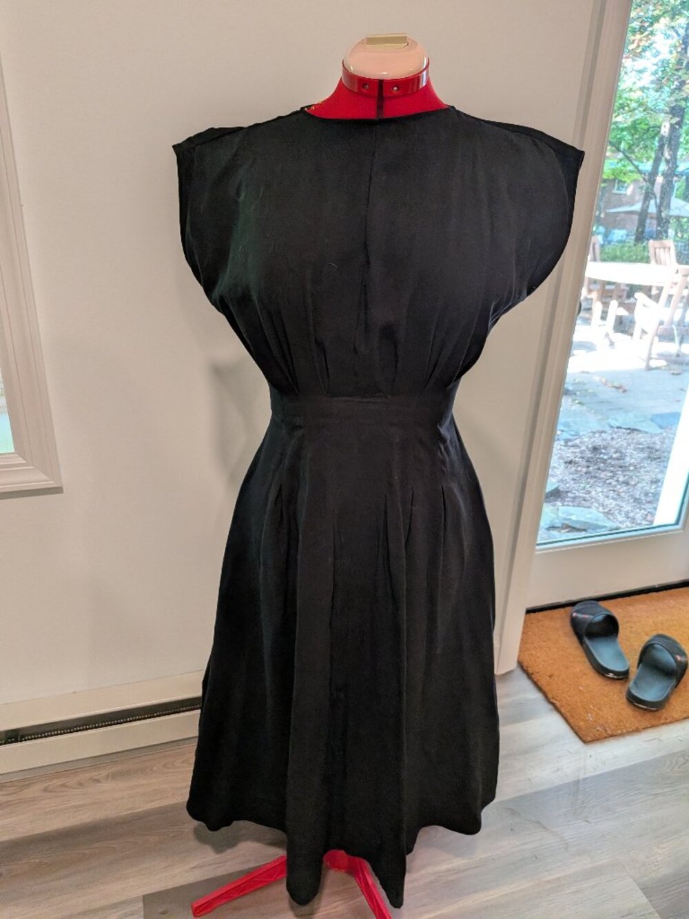 Nordstrom Pleated Black Dress